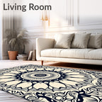 Classic Inverted Petal Radial Design Rug