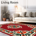 Elegant Floral Border With Center Medallion Rug