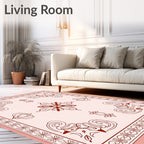 Elegant Floral Swirls Patterned Rug