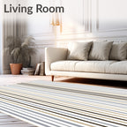 Vertical Stripe Pattern Neutral Tones Rug