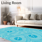 Abstract Organic Blue Waves Rug