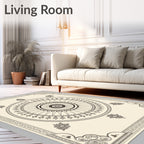 Mandala Floral Frame Decorative Rug
