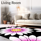 Pink Mandala Floral Art Rug