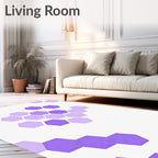 Modern Purple Hexagon Pattern Rug