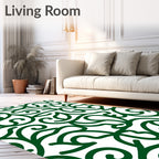 Emerald Swirl Floral Elegant Pattern Rug
