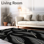 Elegant Feather Pattern Design Rug