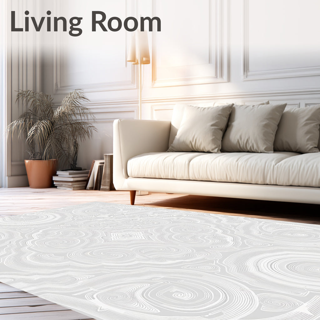 Abstract Swirls Contour Pattern Rug