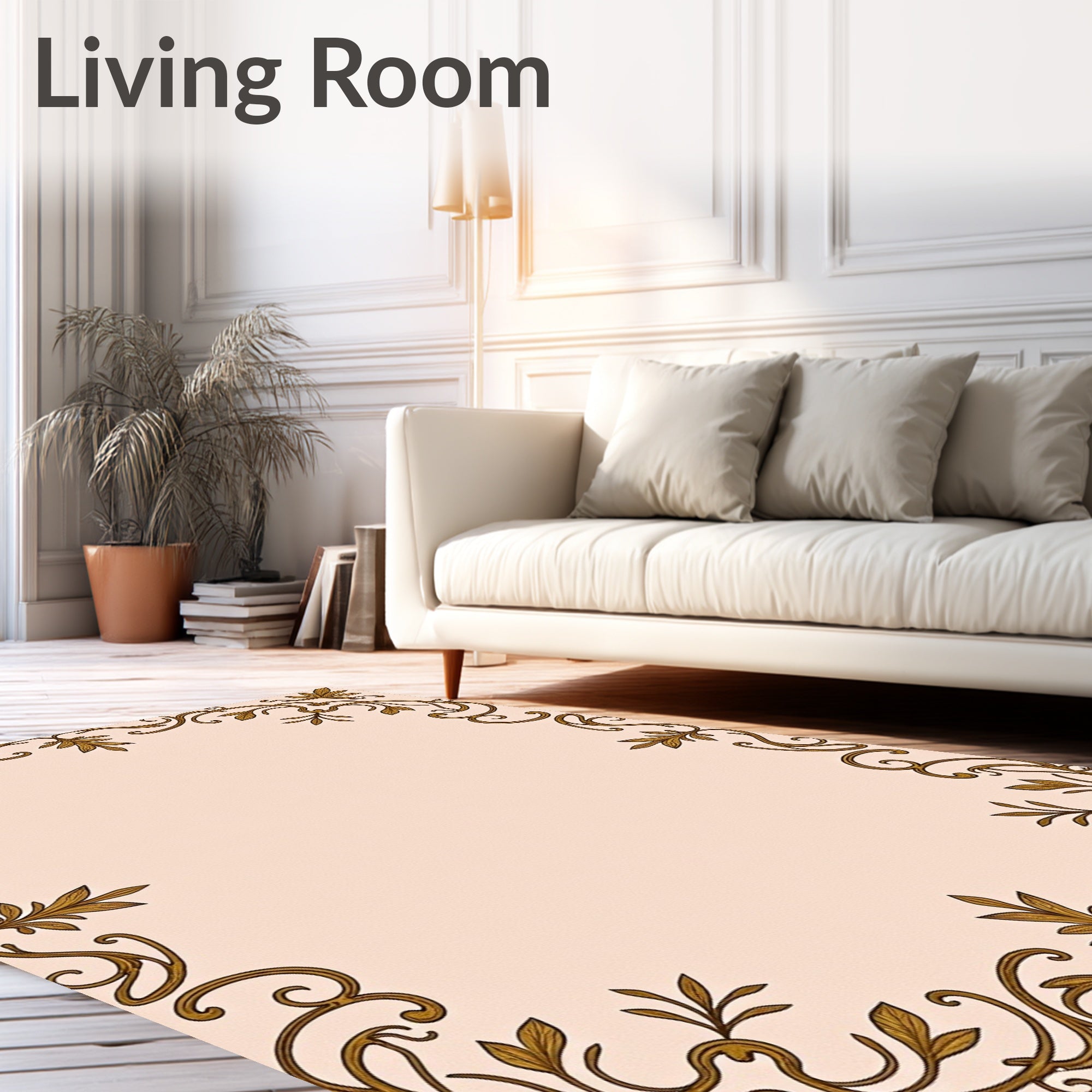 Ornate Floral Vine Pattern Rug