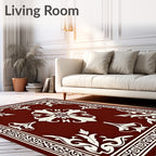 Antique Floral Medallion Border Design Rug
