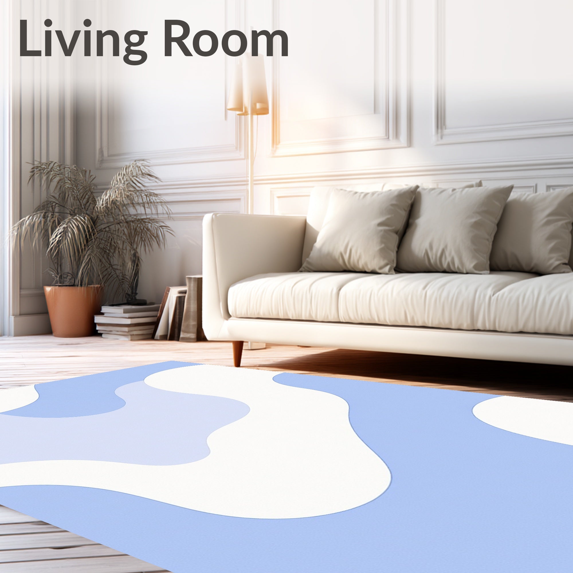 Abstract Pastel Wave Pattern Rug
