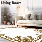 Ornate Scroll And Leaf Pattern Rug