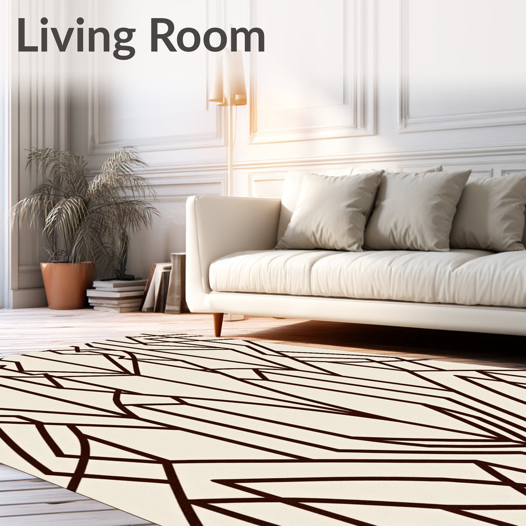 Art Deco Geometric Outline Design Rug
