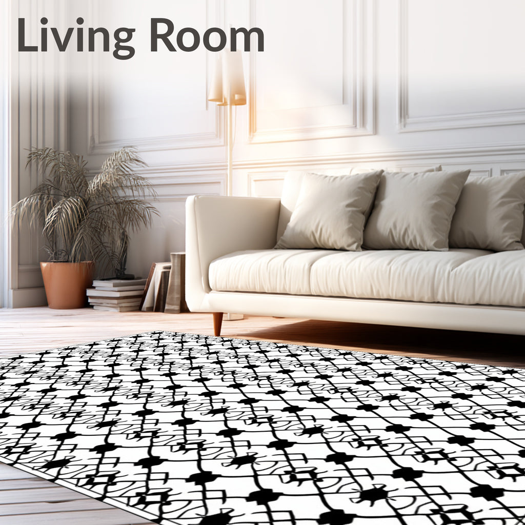 Geometric Lattice And Detail Pattern Rug