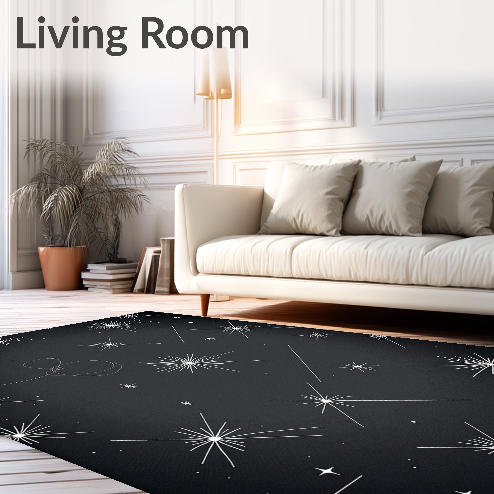 Starburst Pattern On Dark Background Rug