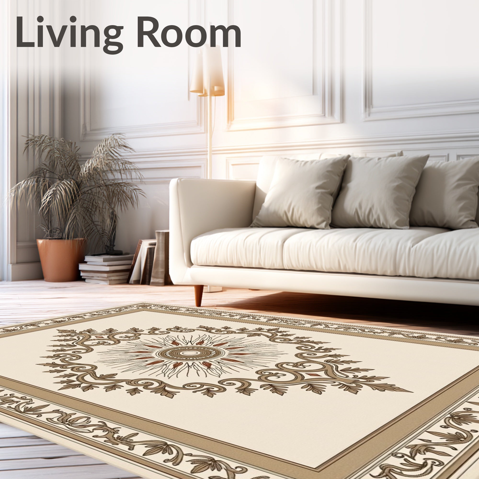Classic Sunburst Scrollwork Medallion Rug