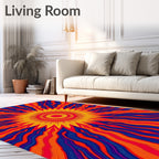 Radiating Sunburst Pattern Rug