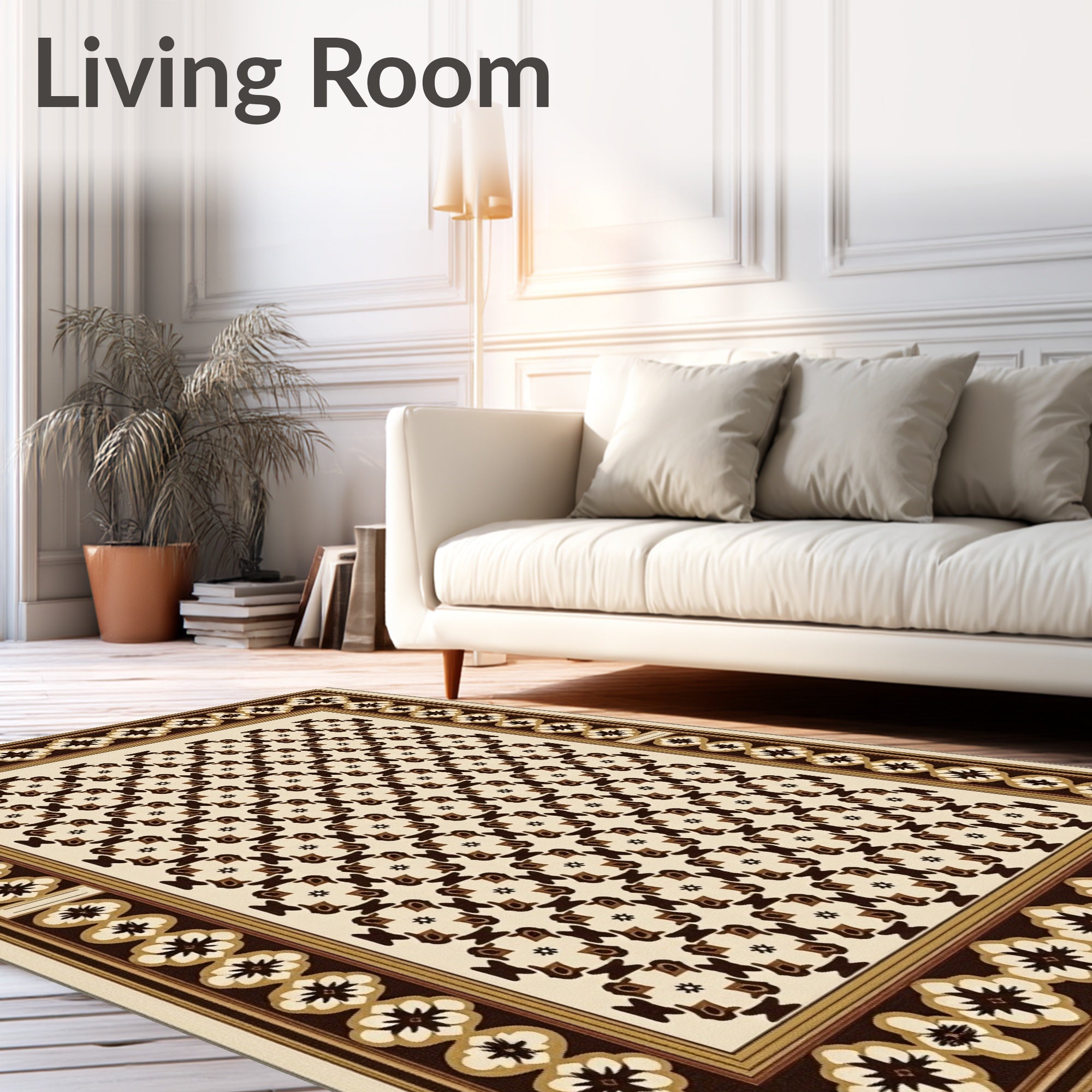 Classic Floral Geometric Pattern Rug
