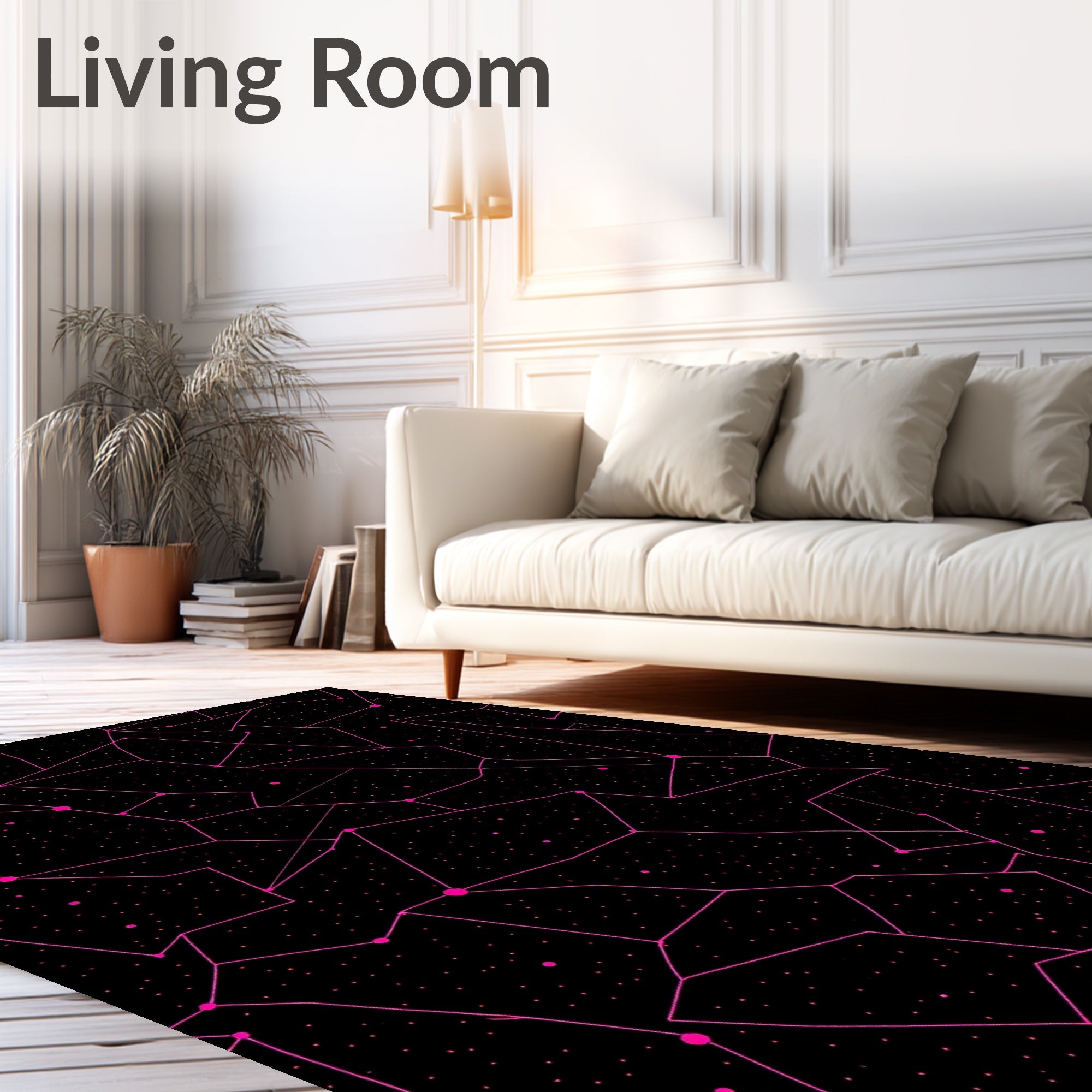 Geometric Star Map Design Rug