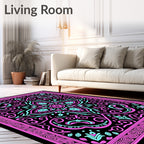 Symmetrical Floral Swirl Pattern Rug