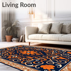 Orange Blossom Swirl Pattern Rug