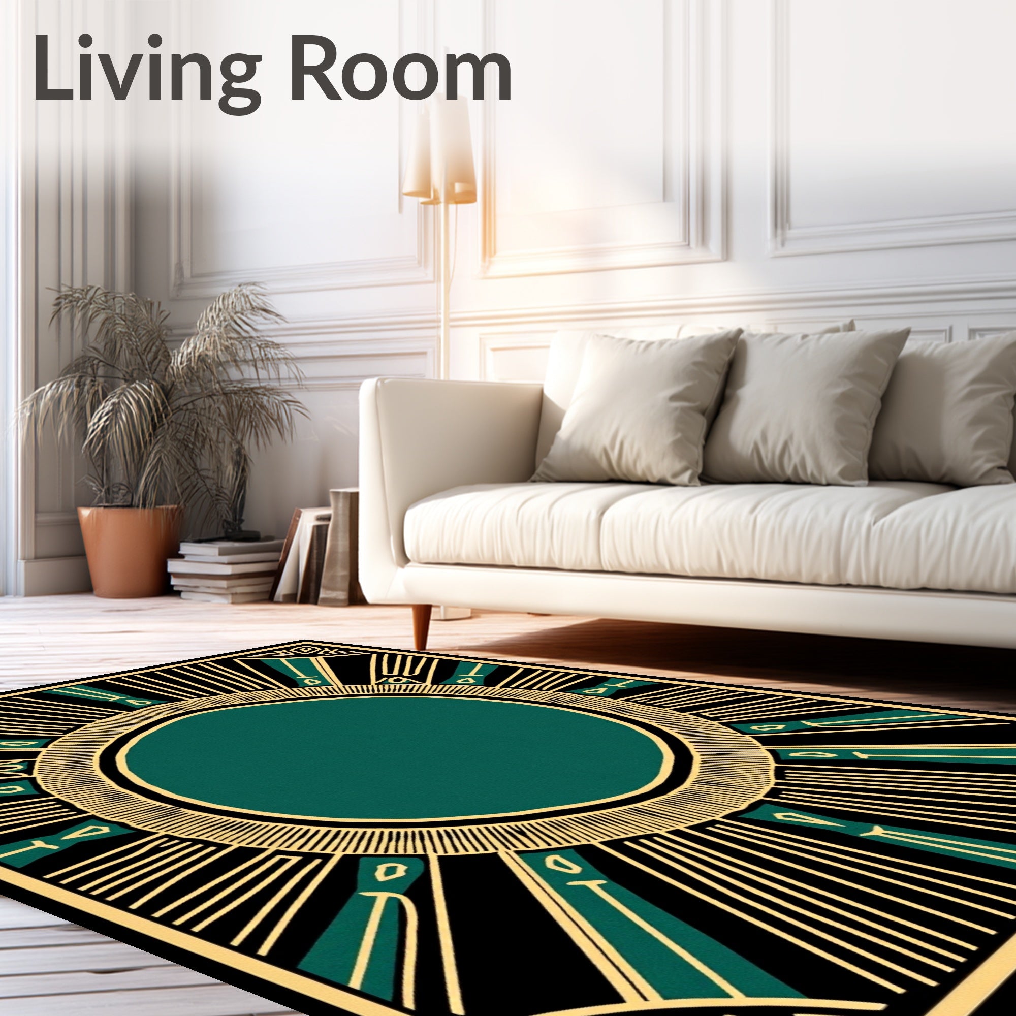 Art Deco Sunburst Pattern Rug