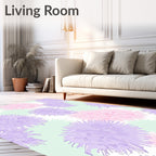 Pastel Floral Burst Patterned Rug