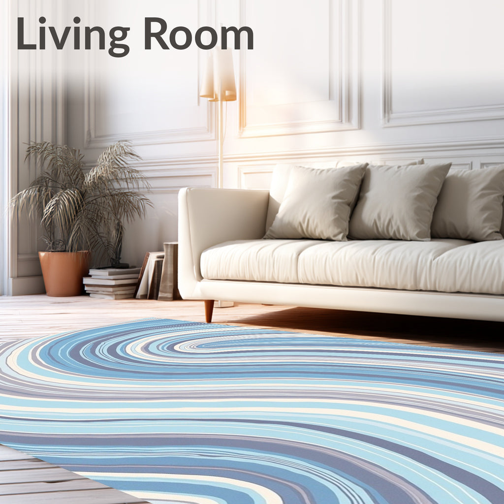 Swirl Pattern in Cool Tones Rug