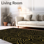 Gold Swirls Abstract Pattern Rug