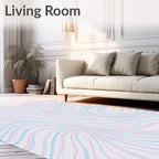 Wavy Abstract Pastel Stripes Rug