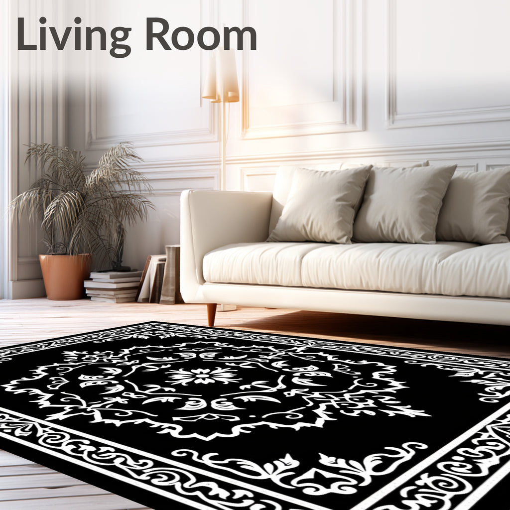 Classic Floral Inlaid Border Rug