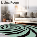 Abstract Swirl Zebra Stripes Rug