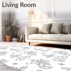 Gray Snowflake Tree Abstract Medallion Rug