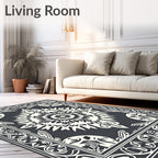 Intricate Floral Mandala Design Rug