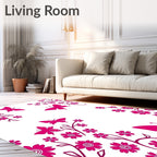 Floral And Butterfly Garden Design Rug