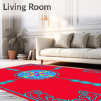 Vibrant Floral Starburst Mandala Rug