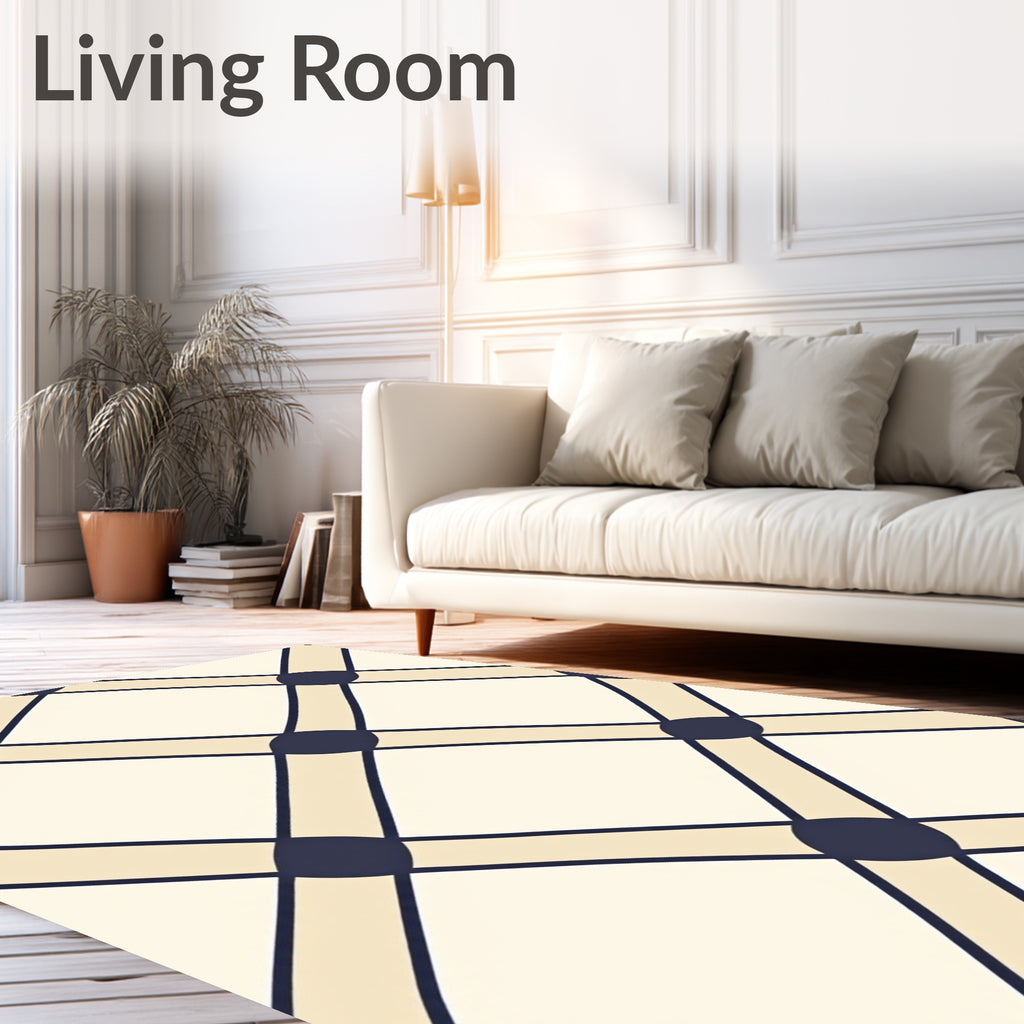 Classic Lattice Geometric Diamond Pattern Rug
