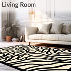 Organic Black Cream Flow Rug