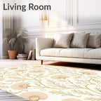 Vintage Botanical Branch Leaf Pattern Rug