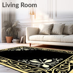 Elegant Floral Border Design Rug