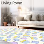 Cute Frog Pond Pattern Rug
