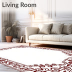 Elegant Floral Scrollwork Frame Design Rug