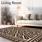 Intricate Geometric Dark Light Pattern Rug