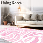 Pink Abstract Swirl Pattern Rug