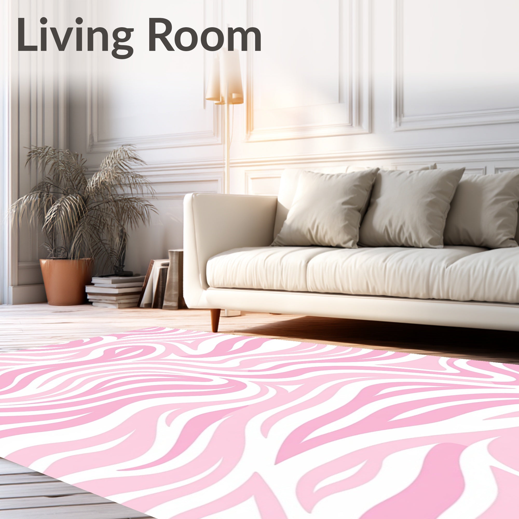 Pink Abstract Swirl Pattern Rug