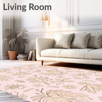 Natural Leaf Floral Sketch Rug