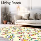 Whimsical Floral Vine Pattern Rug