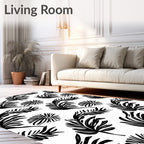 Bold Tropical Leaf Pattern Rug