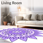 Purple Mandala Style Floral Rug