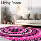 Vibrant Pink Mandala Pattern Rug