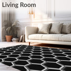 Geometric Honeycomb Shadow Hexagon Rug